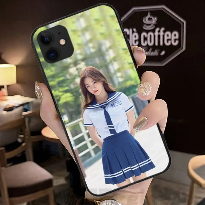 

Schoolgirl Phone Black Case Shell Back For Iphone 12 11 PRO MAX X XS XR 4S 5S 6S 7 8 PLUS SE 2020 Cases Cover