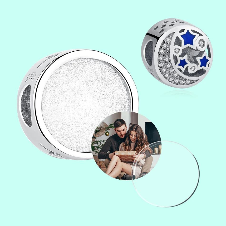 Новый оригинальный бусины из стерлингового серебра 925 очарование синяя глазурь