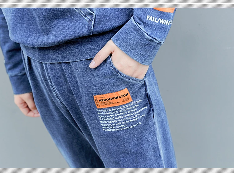 Co-ord/Джинсовый комплект из двух предметов для женщин,, толстовки с капюшоном, брючные костюмы и топ, осенне-зимняя одежда, одинаковые джинсы, комплекты из 2 предметов
