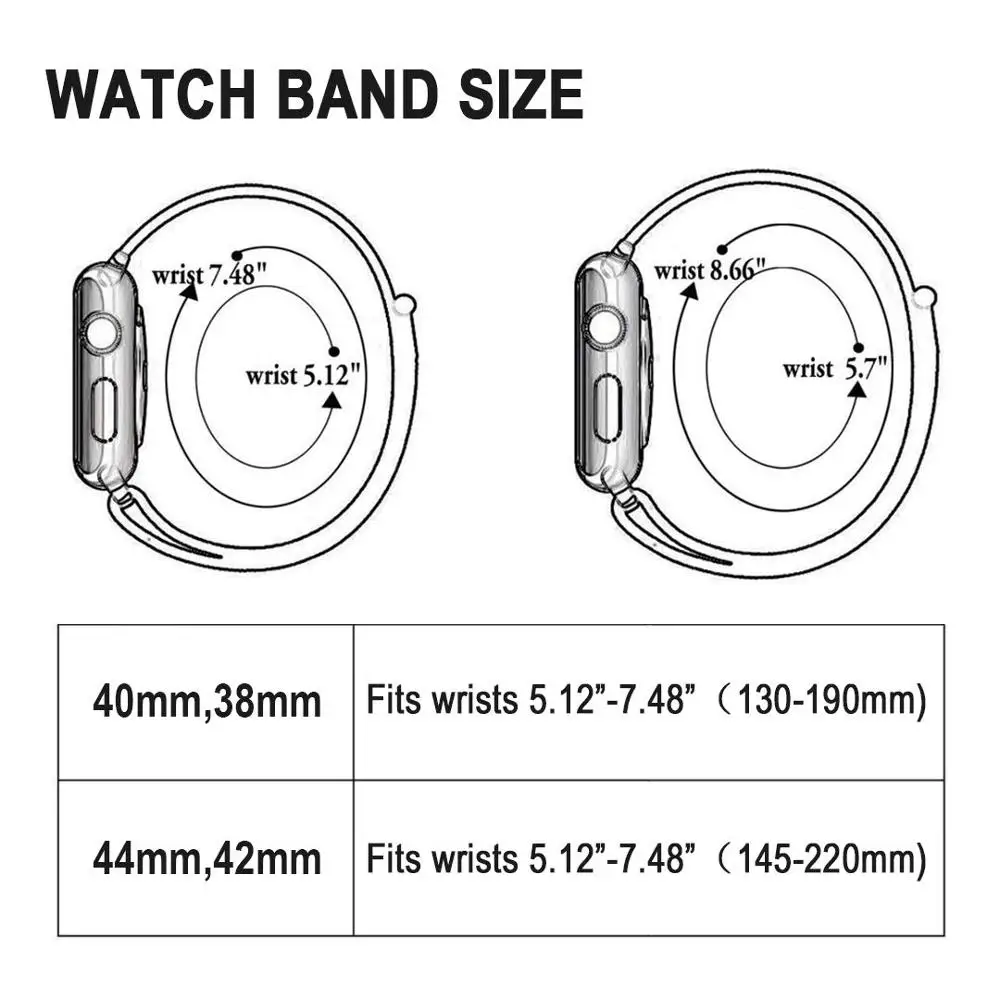 

Nylon Strap for watch band 44mm 40mm 42mm 38mm smartwatch wristband belt loop bracelet iWatch 3 4 5 6 se band