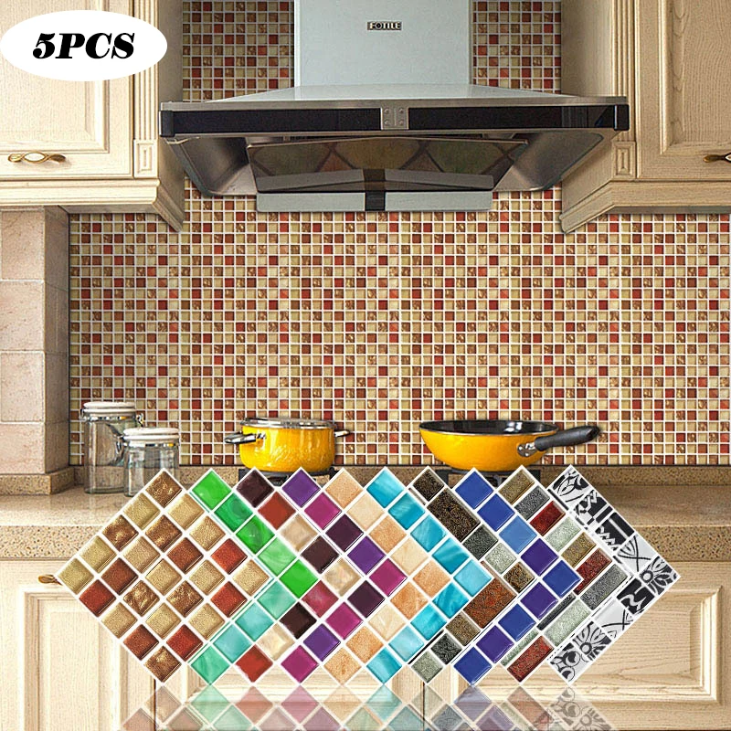 20 шт. Самоклеящиеся 3d Металлические Настенные обои с мозаикой водонепроницаемые