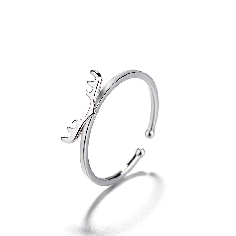 Antlers Кольца из нержавеющей стали для женщин, корейская мода, капля воды, циркон, кольца для открытия, современные женские ювелирные изделия, регулируемое обручальное кольцо - Цвет основного камня: Antlers