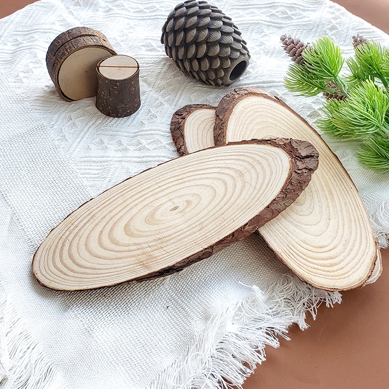 

1pcs Oval Wood Chips Wood Handmade DIY Round Stakes Round Small Wooden Boards Sheet Materials Wood Blocks Valentine's Day
