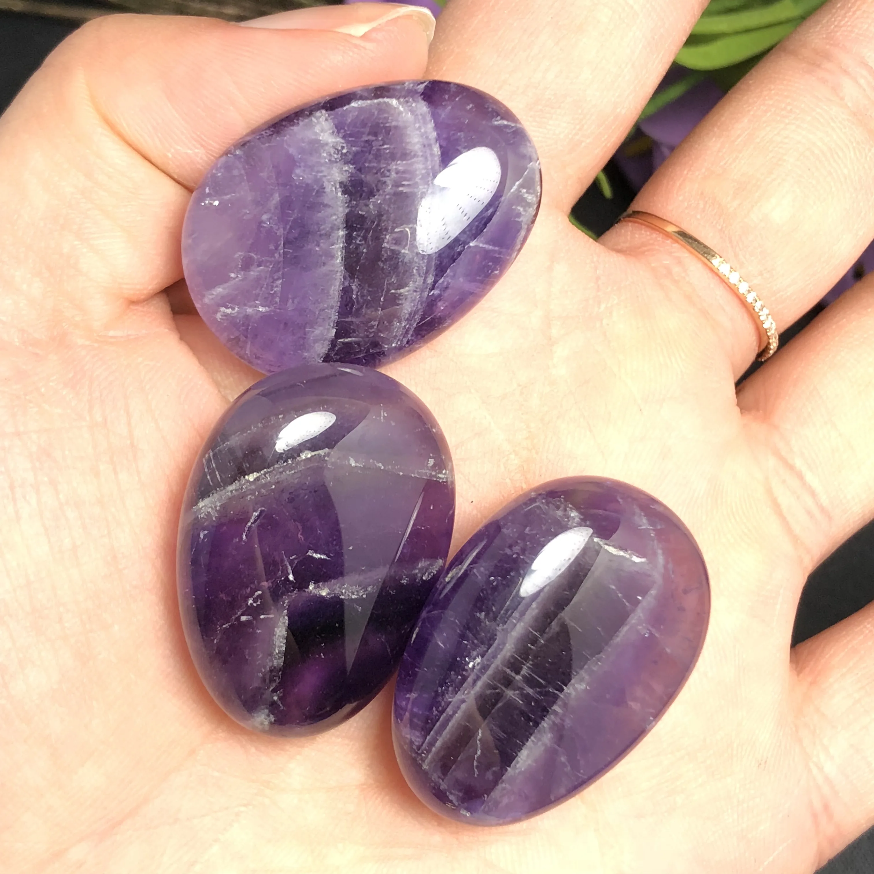 3 шт. полированный аметист шеврон Аметист|Камни| |