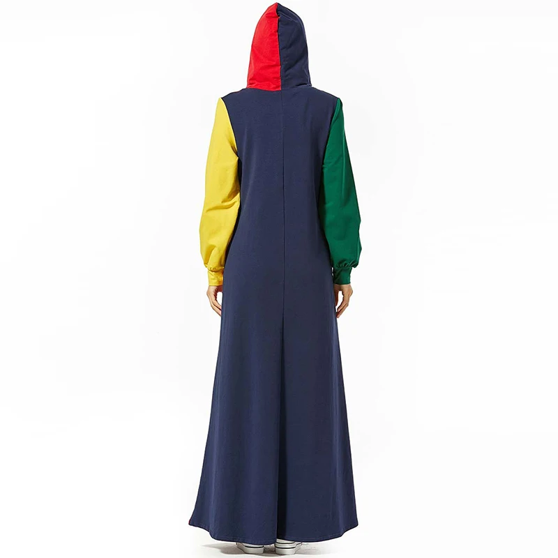 

New Muslim Dress Dubai Fashion Sweater Hooded Have Pocket Arab Dress Islamic Turkey Elegant Skirt Middle East Moroccan Kimono