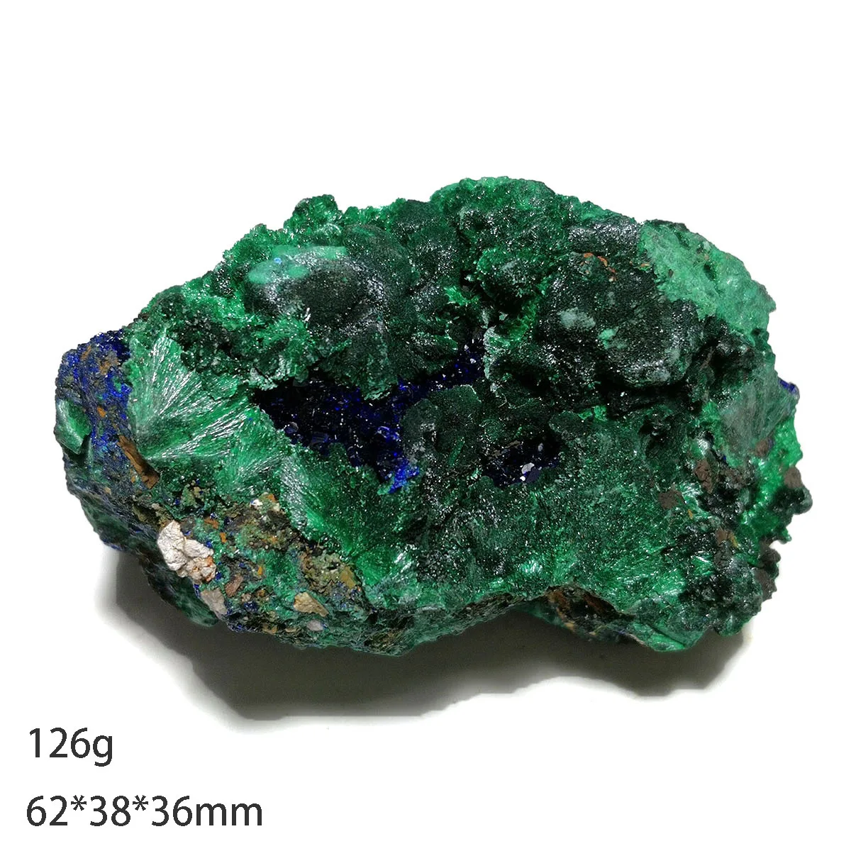 

126g C4-4E Natural Stone Malachite Azurite Mineral Crystal Specimen Home Decoration From Anhui Province China