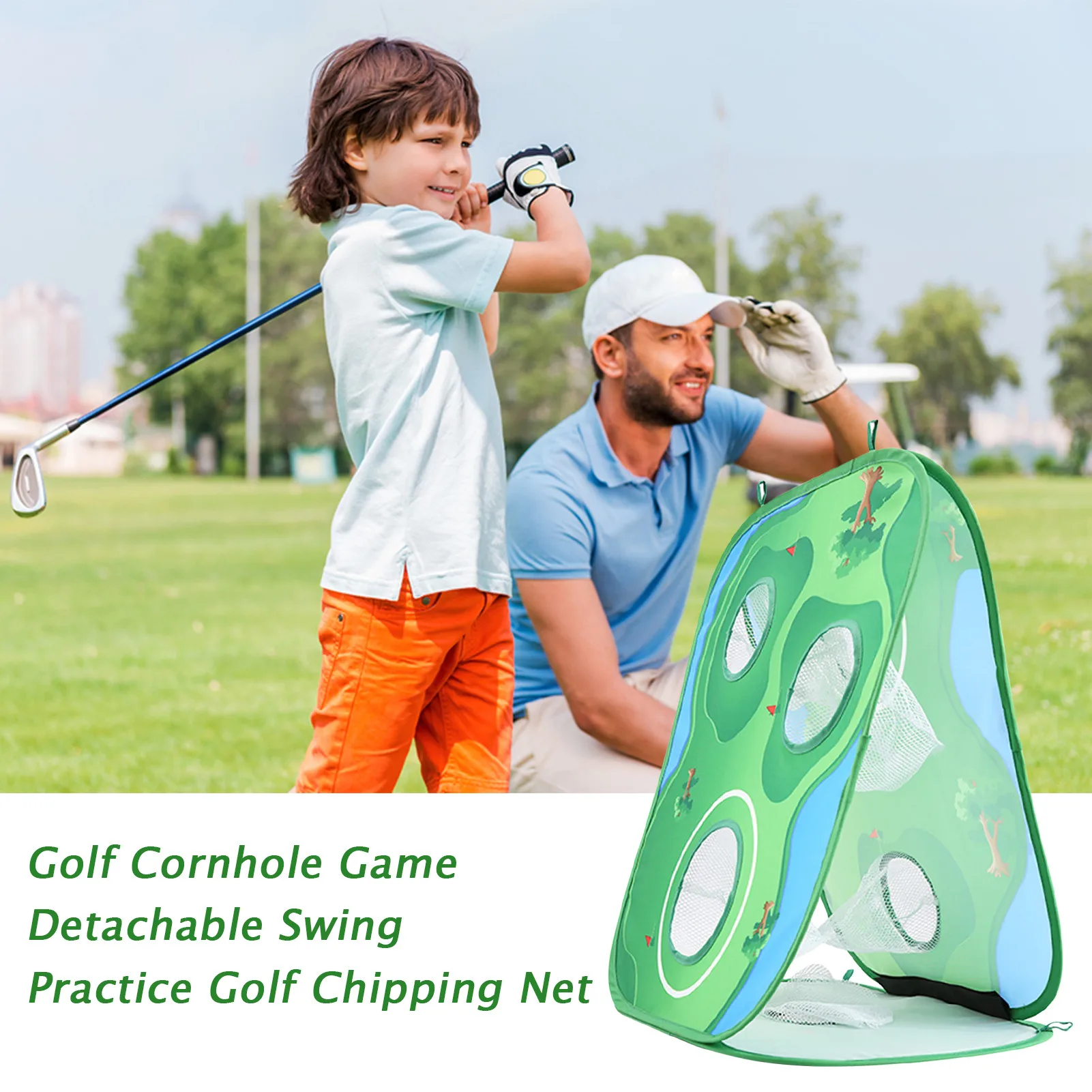 

Golf Pop UP Indoor Outdoor Chipping Pitching Cages Mats Practice Easy Net Golf Training Net Children Golf Learning carefully