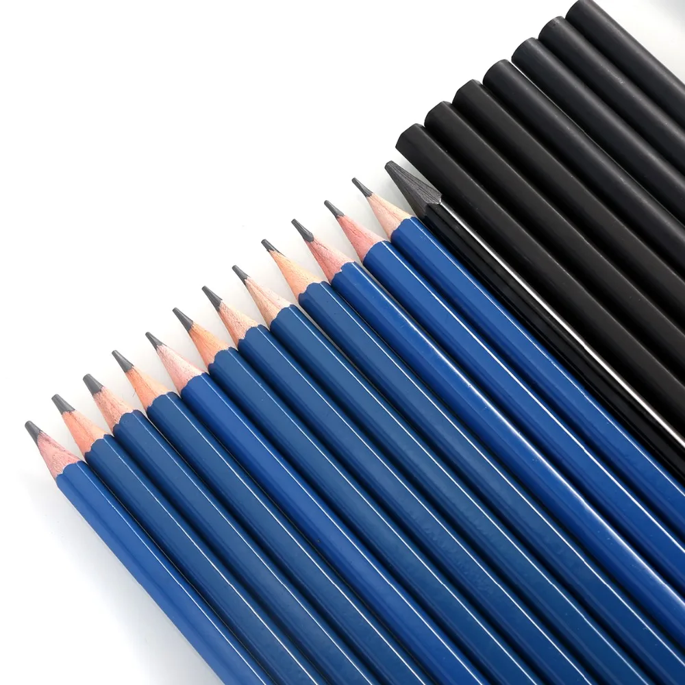 

Professional Art Pencil Set 40pcs Graphite Sketch Pencils Set Complete Drawing Kit Includes Charcoals Pastel Zippered Carry Case