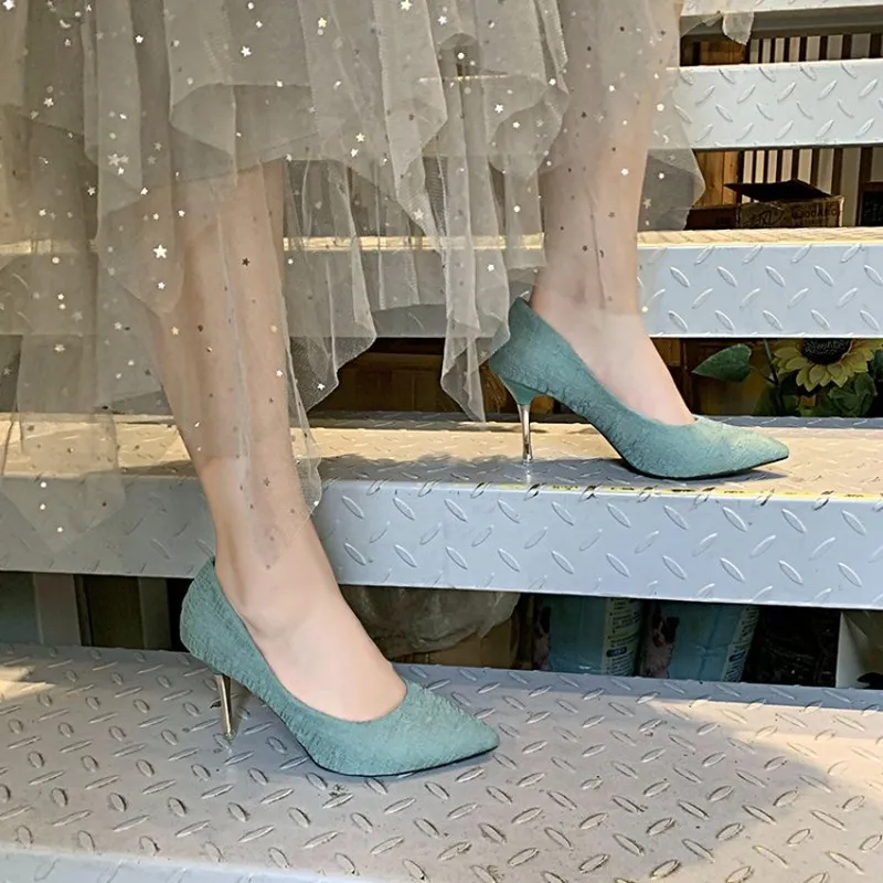 

Woman Pumps Wedding Party Shoes Platform Fashion Shallow Female Sexy Concise High Heels Ladies Dress High-heeled Y21-48