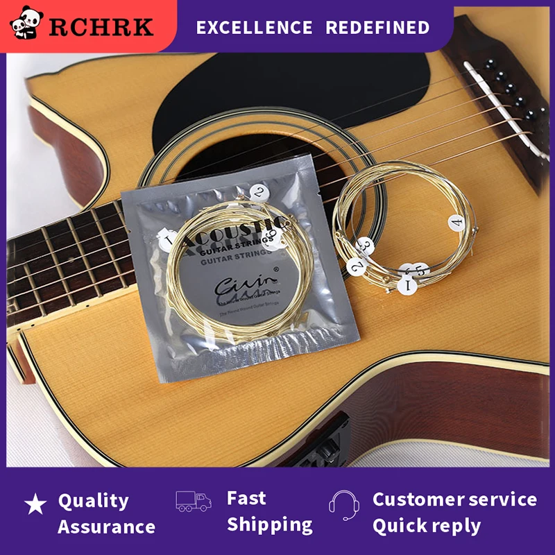 

6pcs/set Folk Guitar String Replacement Parts Acoustic Guitar Copper Core Strings Kit Musical Instrument Accessories Universal