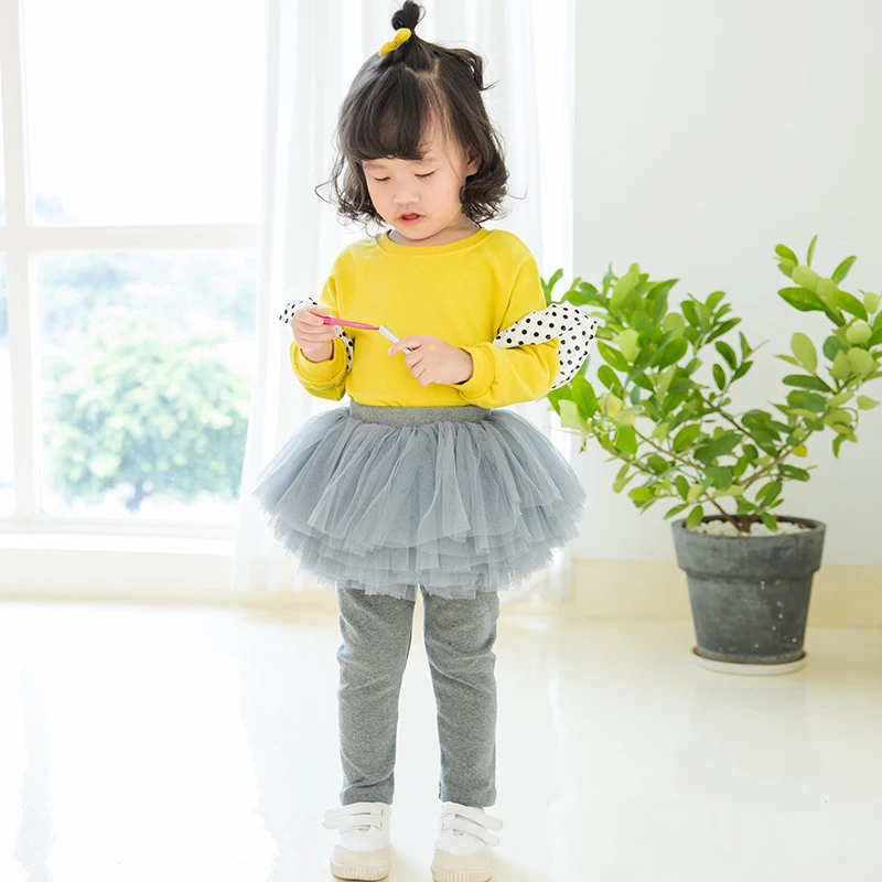 Леггинсы для девочек Sodawn Осенние хлопковые из сетчатой ткани с имитацией двух