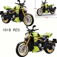 new mechanical motorcycle handsome diy model 1018pcs building blocks puzzle childrens toy gift