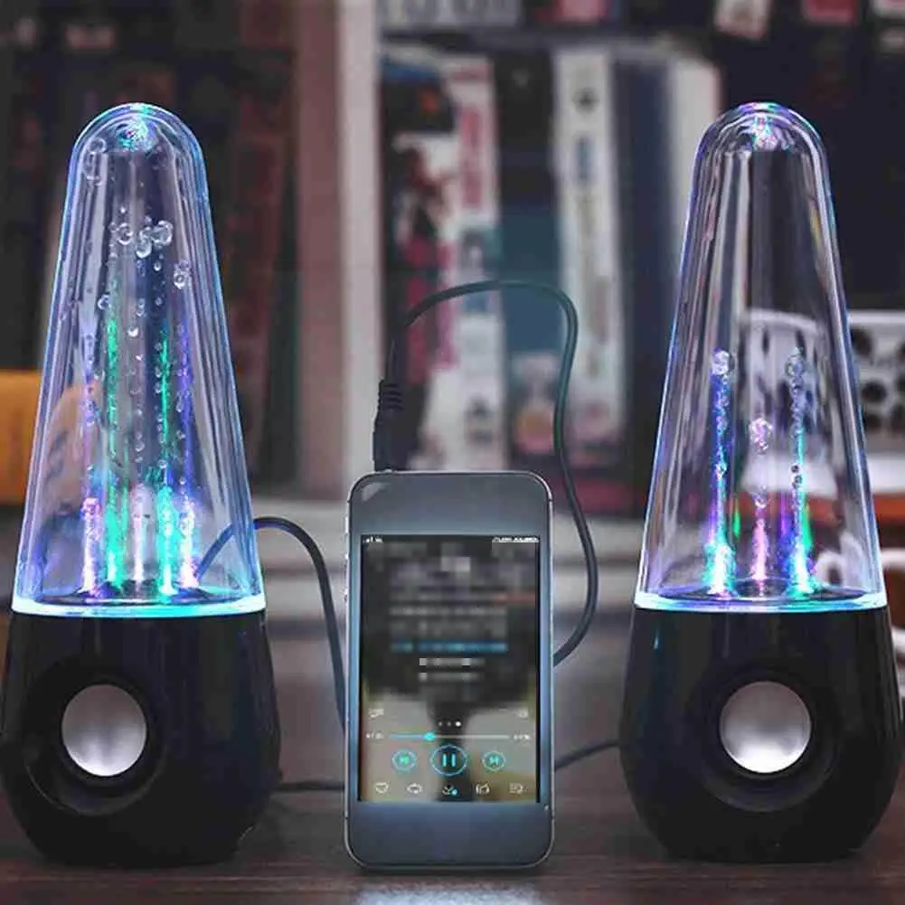 

1pcs Led Light Musical Water Dancing Fountain Speaker Stereo Hifi Support Music Computer Surround Player Subwoofer 3d Speak R6c6
