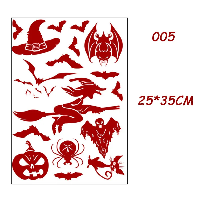 Horror Blood Handprint Footprint Fingerprint Halloween Sticker Wall Window Floor Decor Haunted House |