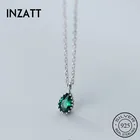 Женское колье-чокер INZATT, из серебра 925 пробы, с зеленым кристаллом, вечерние ювелирные украшения