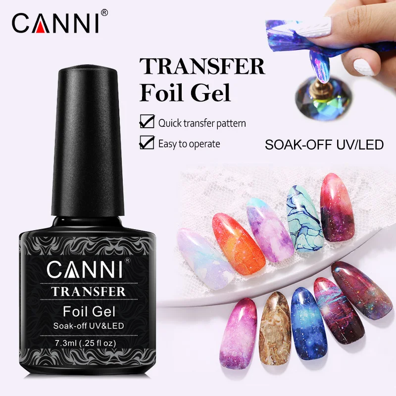 CANNI Переводные фольга Гель-лак для ногтей металлический цветной лак УФ светодиодный Гель-лак Звездный клей штамп гель-Фольга украшение для ногтей
