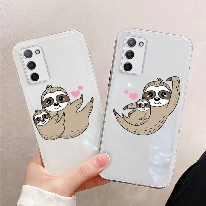 

Sloth cute cartoon animal Phone Case Transparent For OPPO R RENO 9 11 17 3 4 S PLUS PRO 15X k7 coque funda cover