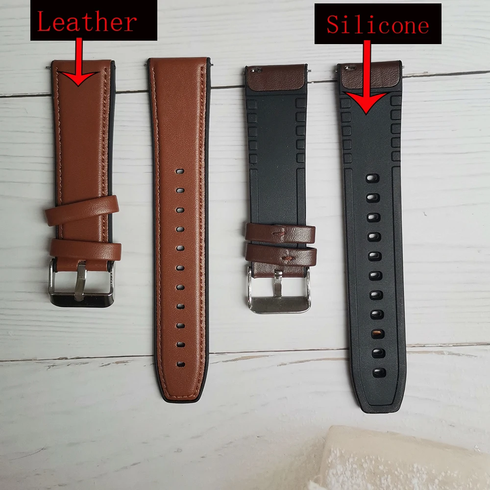 

Watch Band 22mm Genuine Leather Strap for Huawei GT 2 GT2 Pro Watch Strap Replacements Honor Magic 1 2 46mm Watch Mens Strap