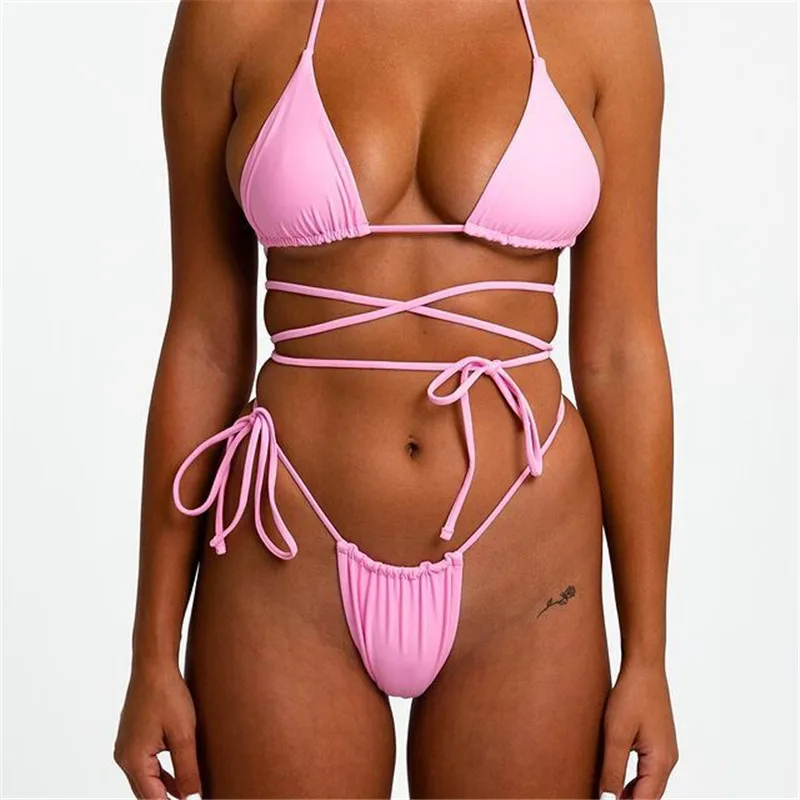 

2021 Hot Sell Women Bikini Set Swimwear Summer Sexy Suit Ladies Fashion Cover Up Female Solid Beach Set for Holiday Vacation