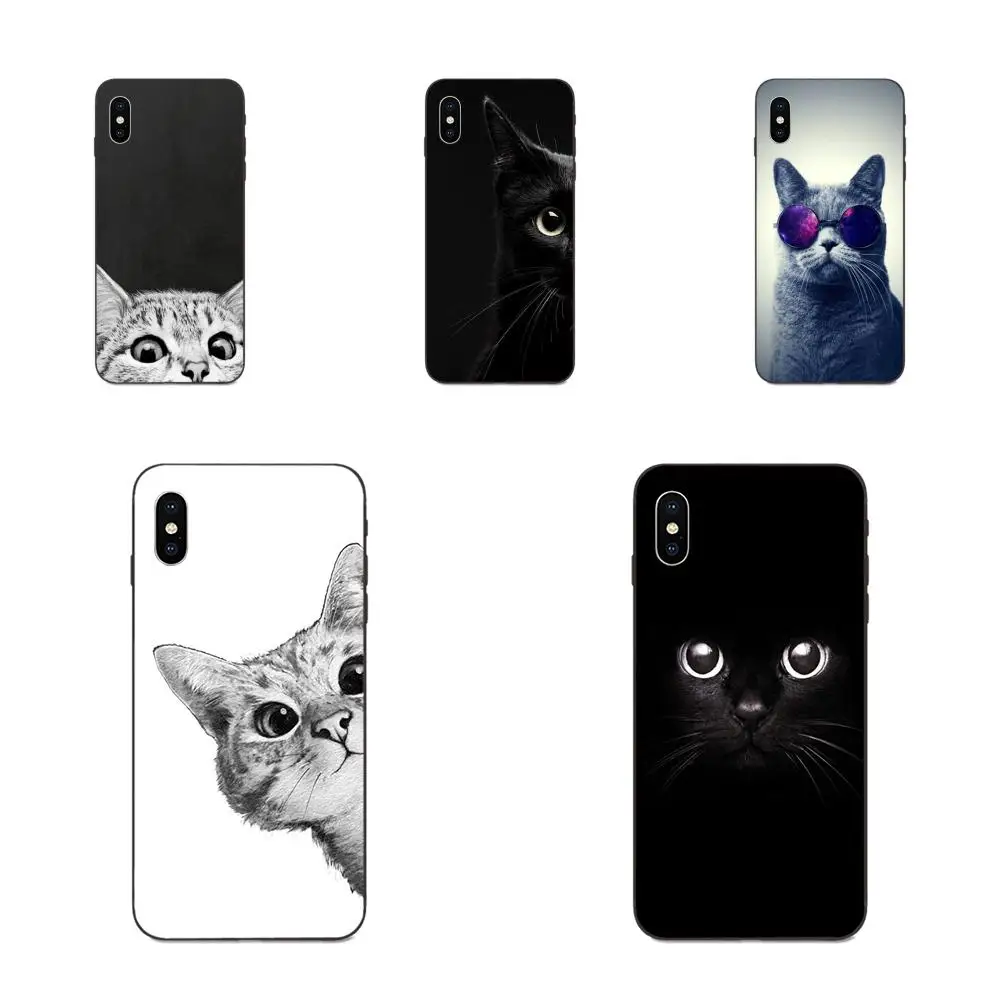 Kawaii Аниме Черный кот глазки классический лучше прекрасный для Apple iPhone 4 4S 5 5S SE 6 6S 7 8