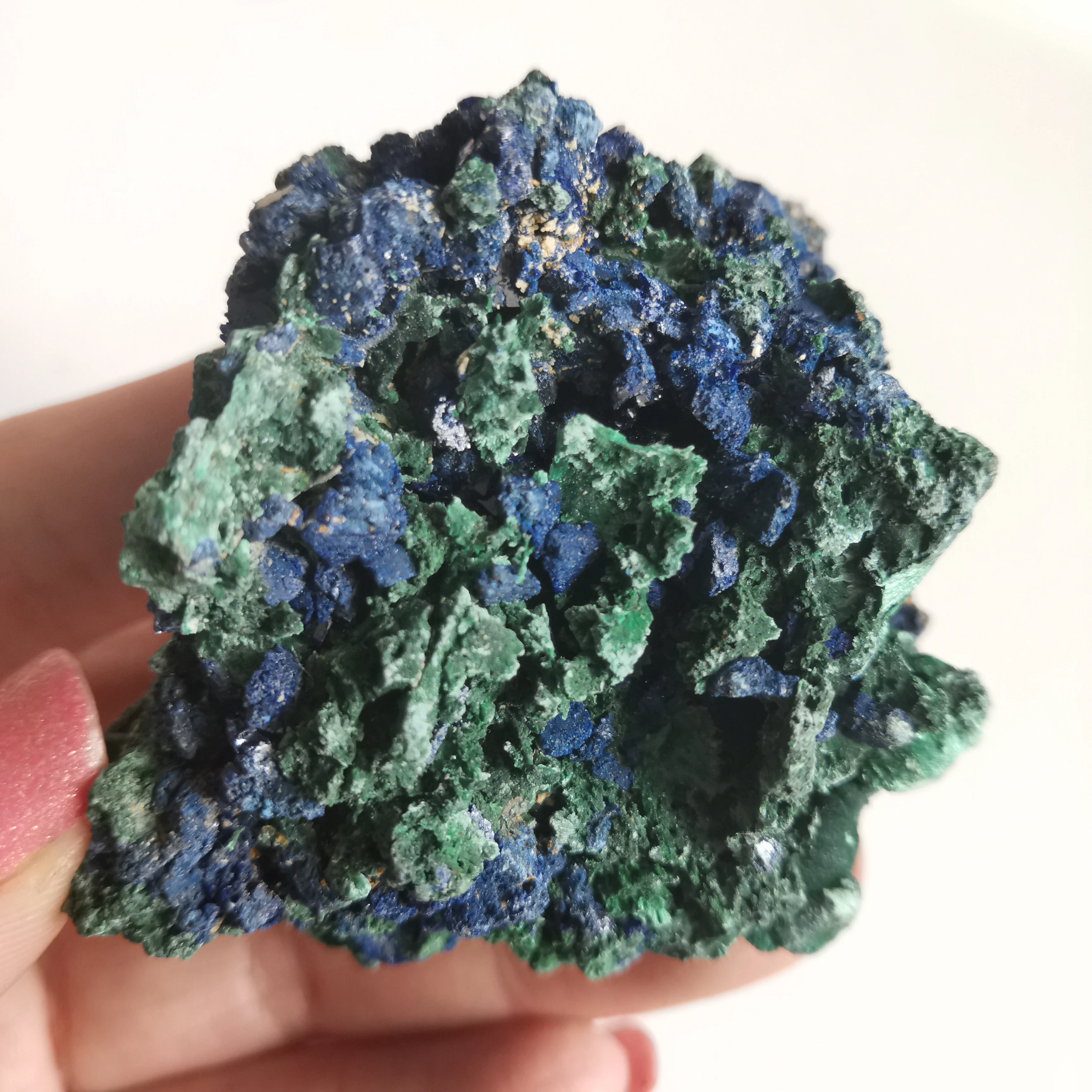 98 г натуральный чессилитовый материал образец Azurite Geode Bule и зеленый Целебный