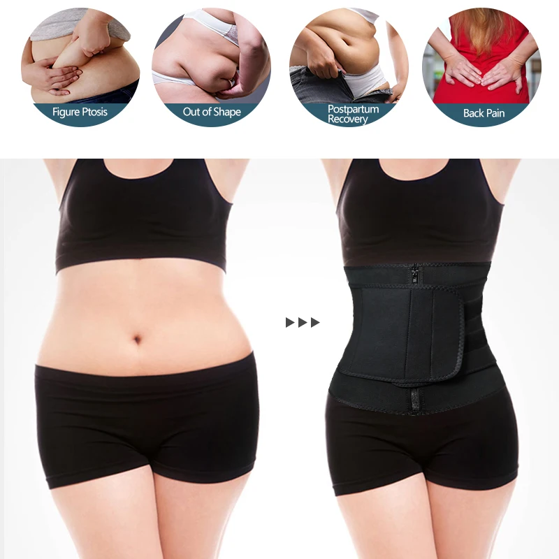 VASLANDA Neoprene Sauna Sweat Waist Cincher Slimming Belt Body Shaper Abdominal Trimmer Shapewear Cintas Modeladora Corsets