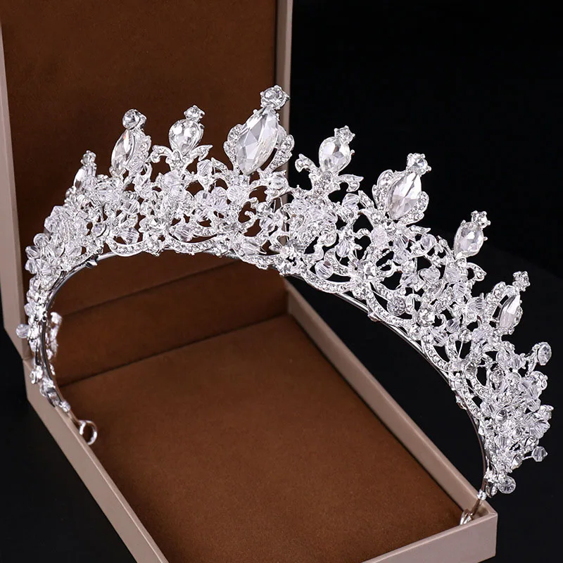 Vintage Bridal Tiara Big Crowns Wedding Headdress For Bride Tiaras Headband Hair Accessories Women Crystal Diadem ML856 | Украшения и