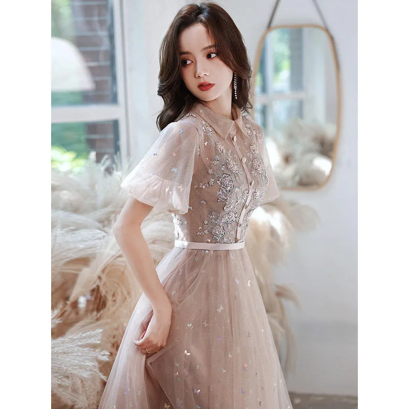 abendkleider 2022 dubai trajes de mujer para vestir CN(Origin) Short Halter Knee-Length Court Train Yes Prom Dresses Lace | Свадьбы и