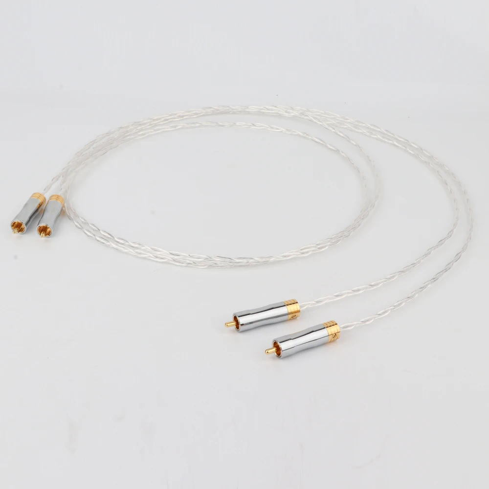 Пара 3AG Hifi 8N OCC медный посеребренный RCA к кабель штекер rca мужской аудио