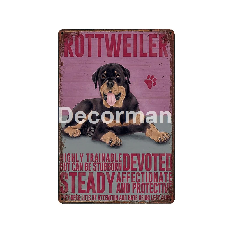 [DecorMan] пользовательские ПЭТ металлический знак Остерегайтесь собаки плакат Бигль Пудель картины Бар Паб Декор LT-1982 - Цвет: GLA-6146
