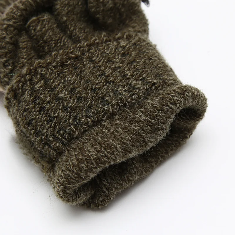 Перчатки-варежки Balleenshiny зимние теплые вязаные с откидным верхом - купить по