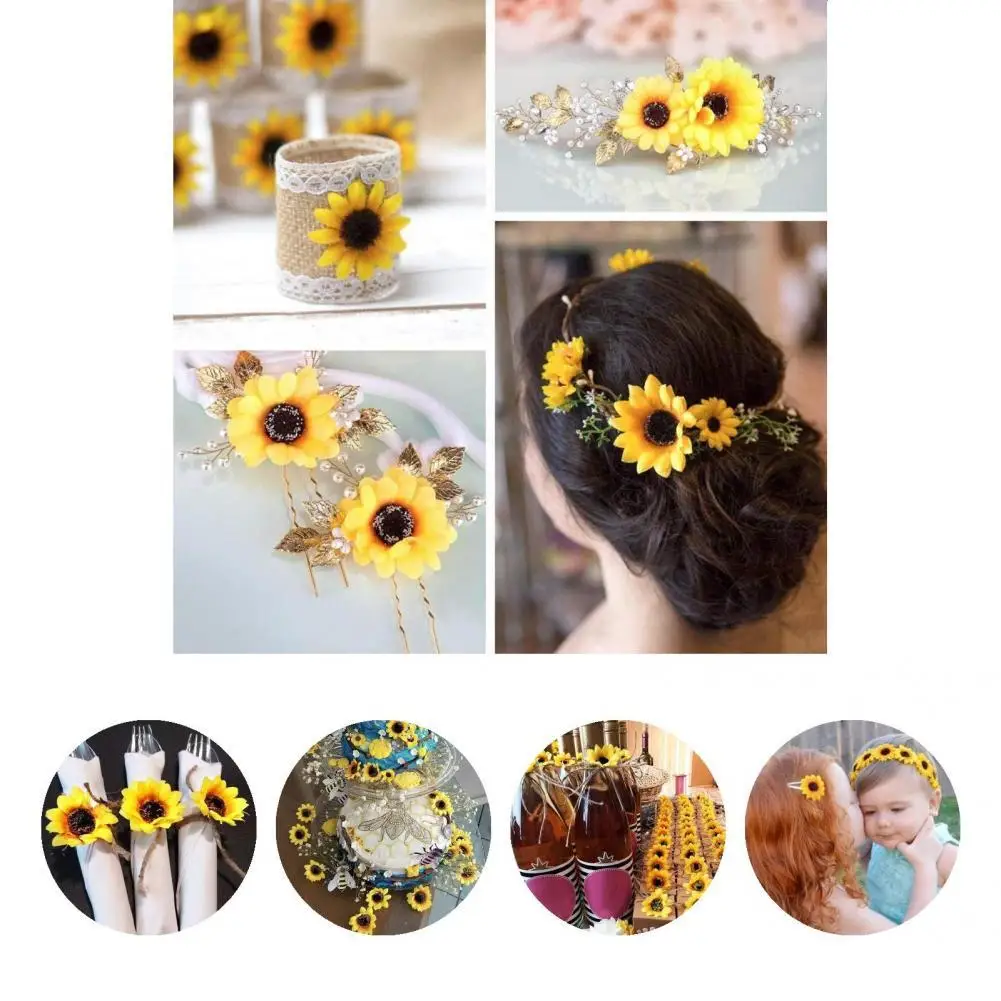 

50 шт. искусственные цветы, очаровательные искусственные Подсолнухи, центральные части стола