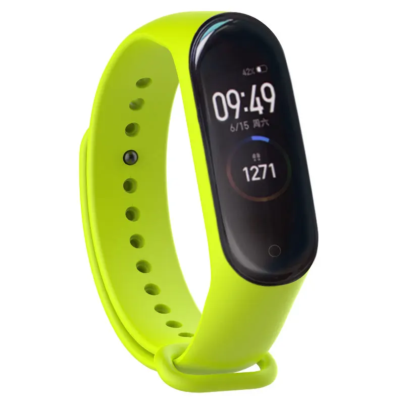 Цветной ремешок mi band 5/4 аксессуары для miband 5 сменный силиконовый умного браслета