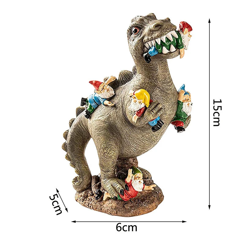 

Gnome Massacre Garden Statue Creative Hilarious Indoor Outdoor Dinosaur Eating Gnome Orangutan Hugging Dwarf Ornament DAG-ship