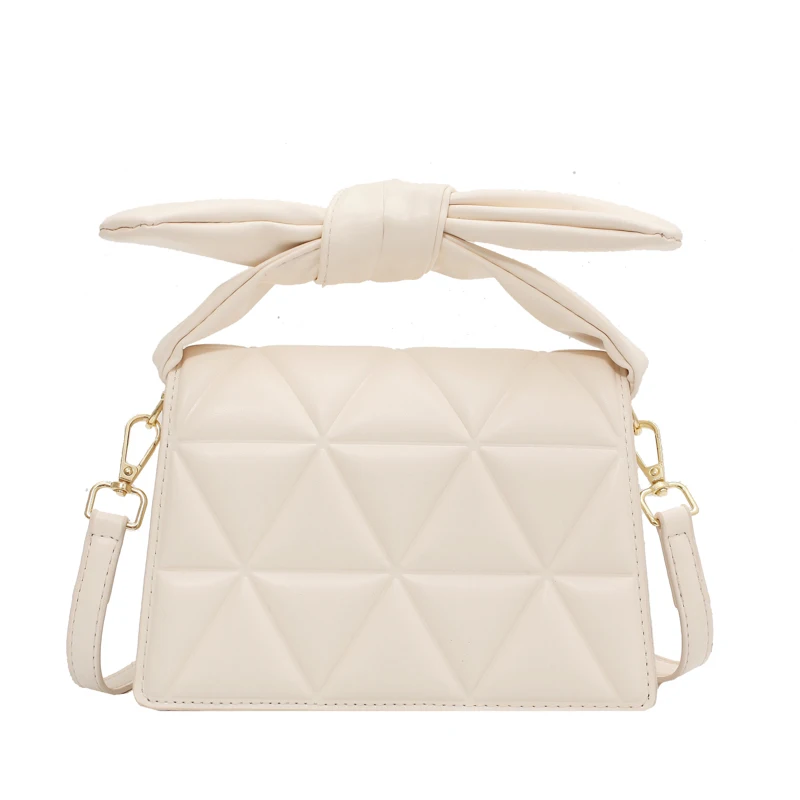 

Small Bow Handle Crossbody Bags for Women 2021 Summer Ladies Branded Shoulder Bag Simple Quality PU Leather Handbags and Purses