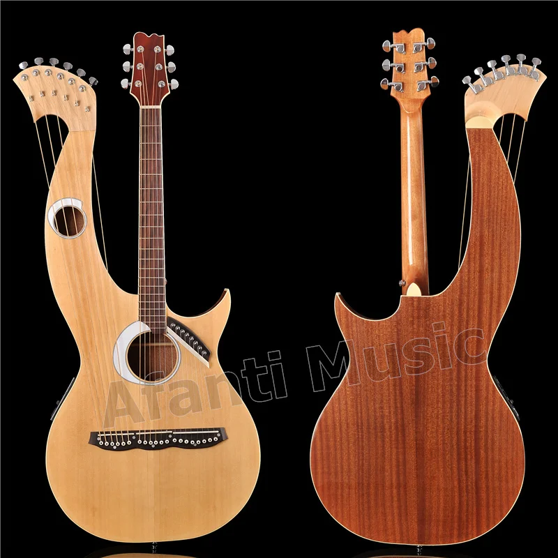 

Spruce top / Sapele Back & Sides / Rosewood Fingerboard & Nut Afanti Harp guitar (AHP-1003)
