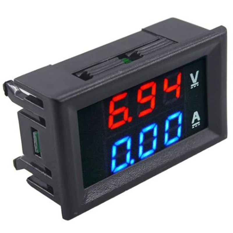 

2 Pcs DC 100V 10A Voltmeter Ammeter Blue + Red LED Amp Dual Digital Volt Meter Gauge 4-Wire High Voltage Version