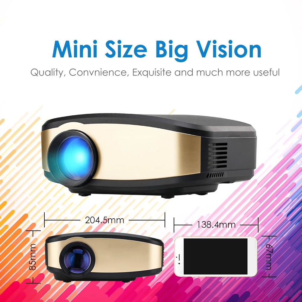 Wifi ЖК проектор светодиодный портативный видео может синхронизировать экран