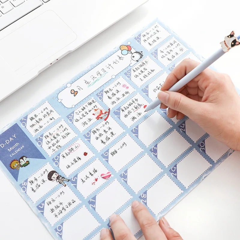 2 шт. 31 день Ежемесячный план календарь График обучения ежедневный планировщик