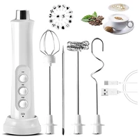 hot usb electric milk frother 3 speeds cappuccino coffee foamer 3 whisk handheld egg beater hot chocolate latte drink