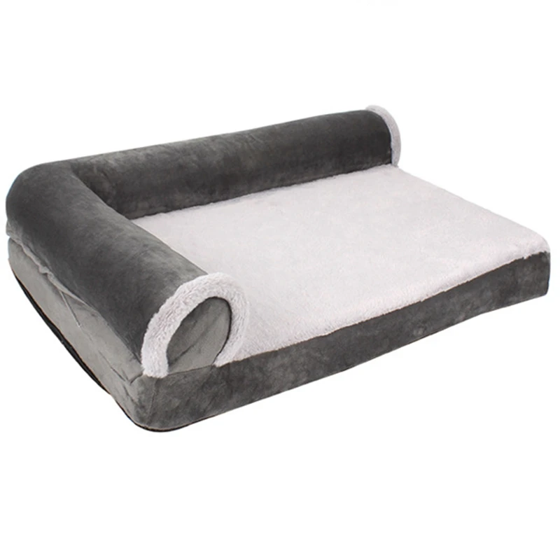 

Plush Orthopedic L-Shaped Recliner Dog Bed Pet Supplies Dog Cushion Removable and Washable Kennel Sofa Bed