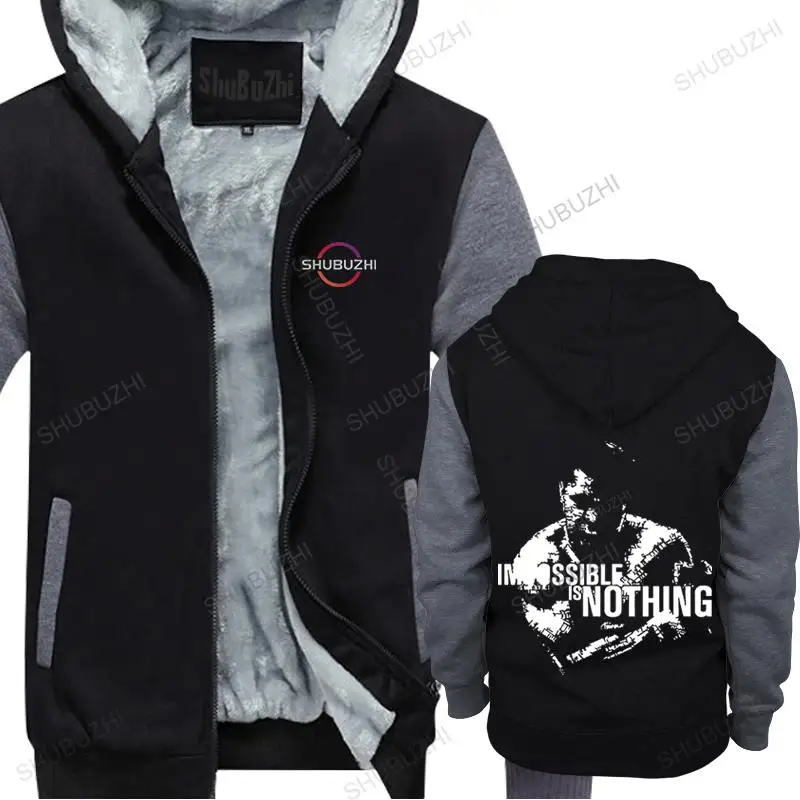 

Men Funny winter sweatshirt Mohamed Ali impossible is nothing Tops fleece jacket hooded men fashion thick hoodie drop shipping