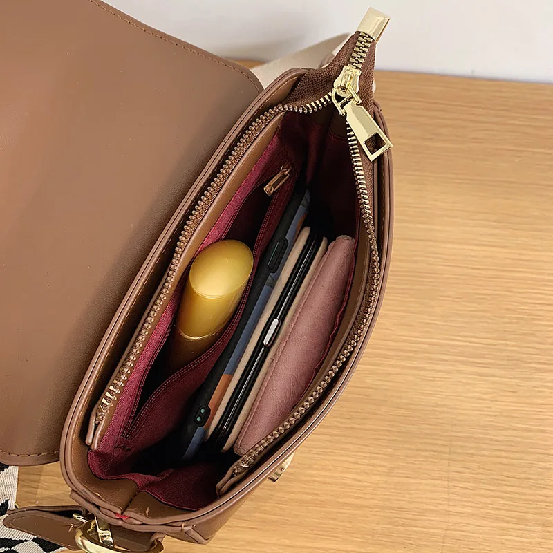 

Solid Color Brand ShoulderBags For Women PU Leather Trendy Wide Strap Designer Handbags Ladies Luxury Crossbody Bag Bolsos Sac