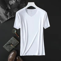 slim fitness stretch ice t shirt men tee tops ice short sleeve v collared tshirt hip hop male t shirt hipster men clothes