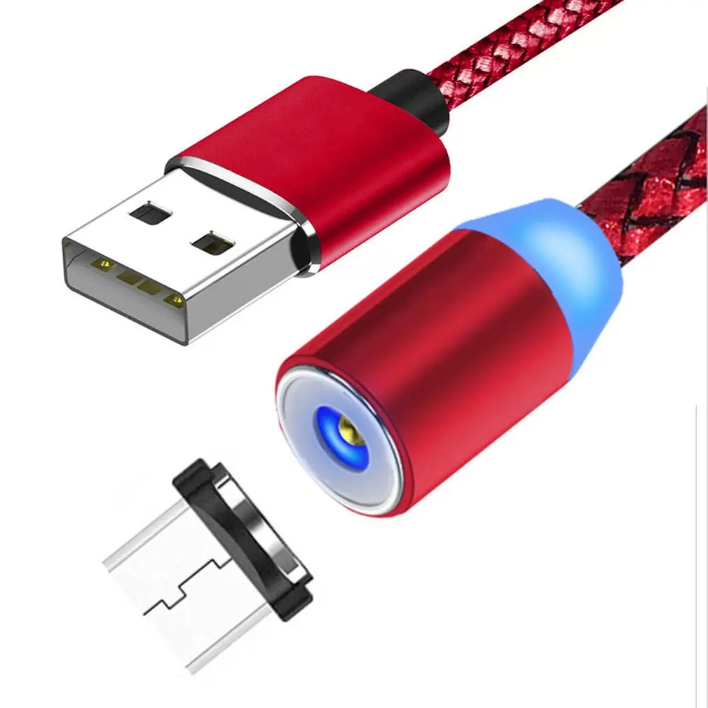 3 в 1 Магнитный зарядный кабель с головками шнура (Micro USB/L/type C) Вращающийся на 360