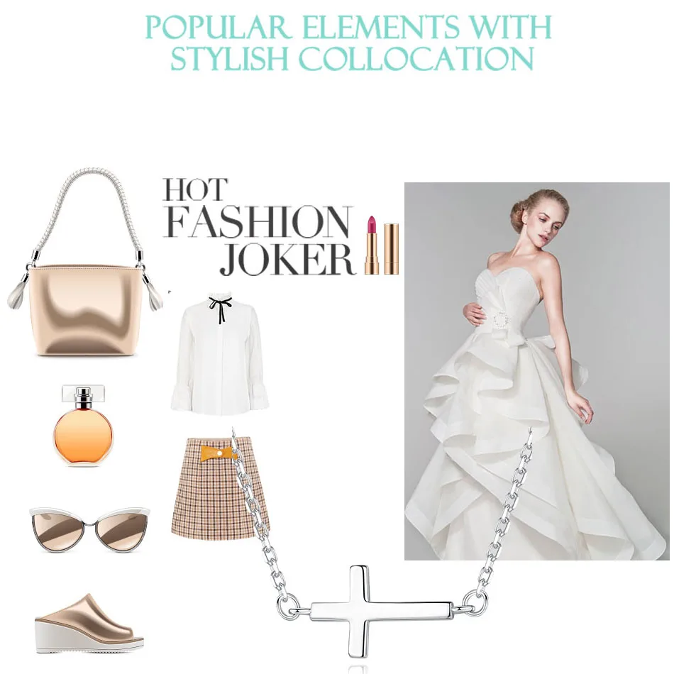 Женское винтажное ожерелье из серебра 100% пробы с крестом | Украшения и аксессуары