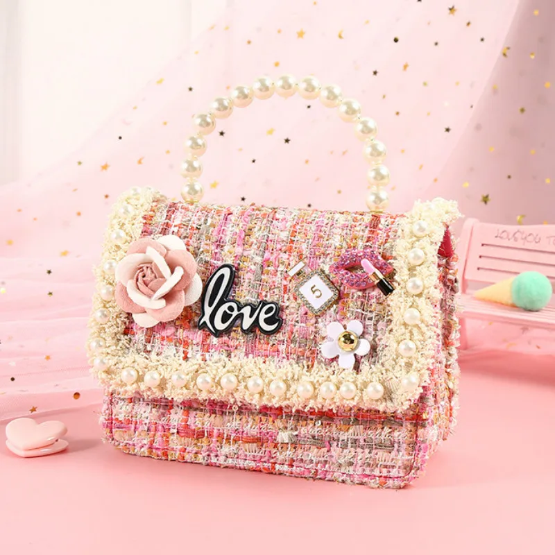 

Girl Woolen Purses and Handbags 2022 Cute Girls Small Coin Wallet Pouch Box Purse Baby Party Hand Bag
