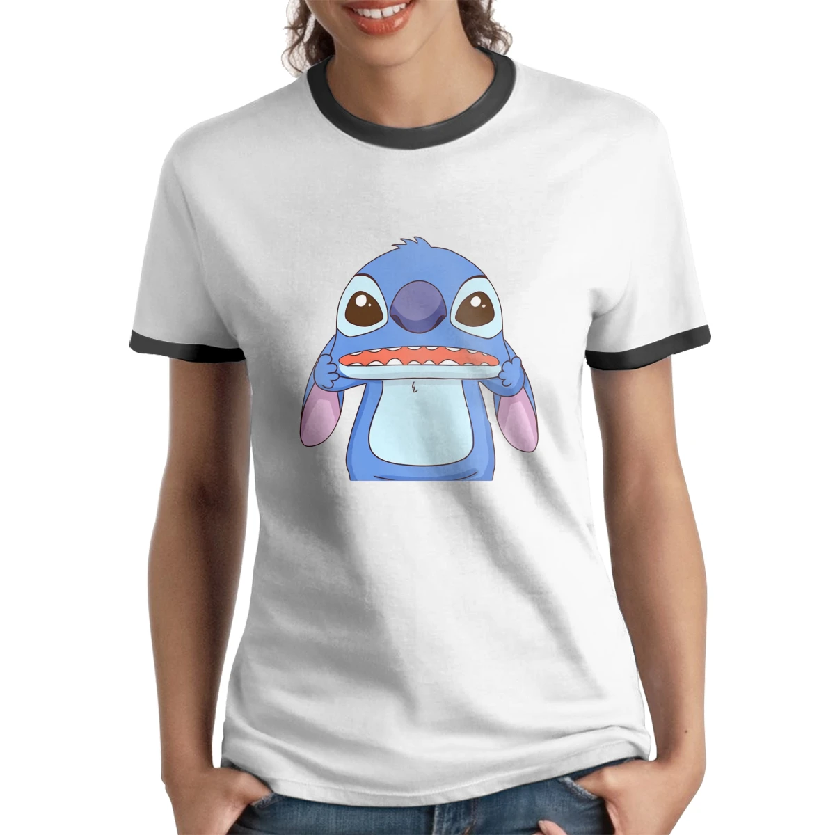 

Cute Cartoon Graphic Fashion Short Sleeve T-shirt Stitch Printing Kawaii T-shirt Cartoon Women Casual Top T-shirt