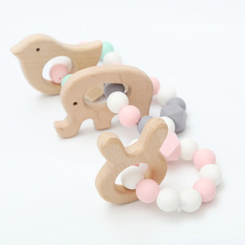 Северное красочное деревянное ожерелье с шариками в виде мультяшных животных для подвески на стену, декора комнаты ребенка, детского сада или игровой палатки.