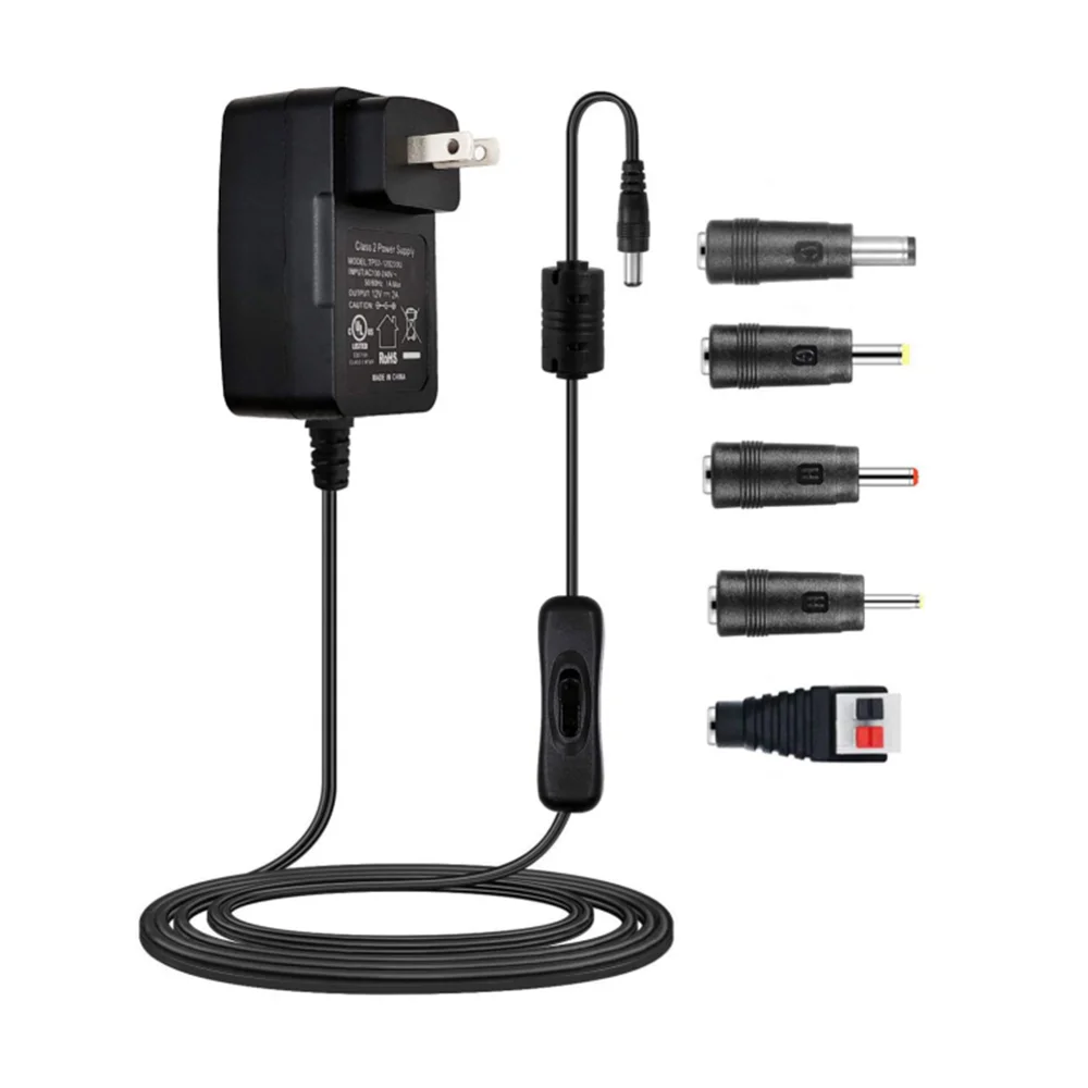 

12V 2A AC Switch Power Supply Adapter ,24W Wall Transformer Charger for Security CCTV Camera, LED Strip Light, BT Speaker,Webcam
